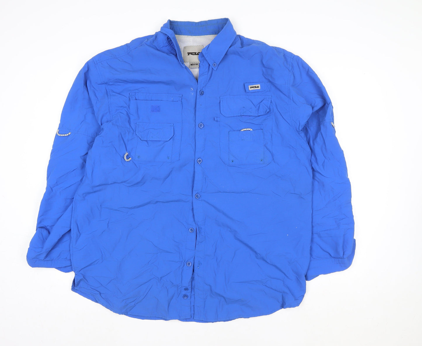 TCLA Men's Blue Lightweight Nylon Hiking Windbreaker Jacket L