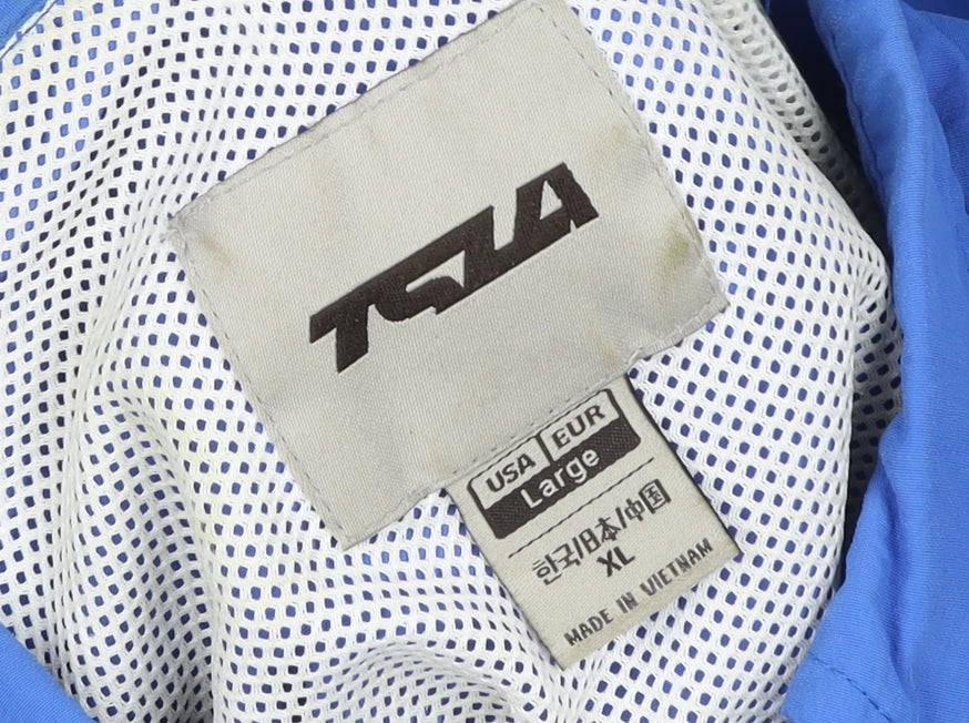 TCLA Men's Blue Lightweight Nylon Hiking Windbreaker Jacket L