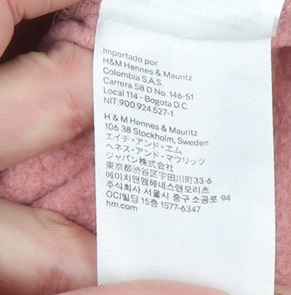 H&M Divided Women Pink XS Pullover Hoodie Basic Cotton Blend