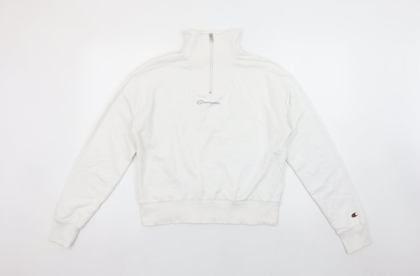 Champion Women's White Small 1/4 Zip Pullover Sweatshirt