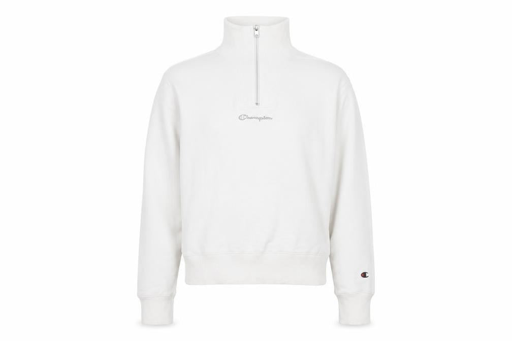 Champion Women's White Small 1/4 Zip Pullover Sweatshirt