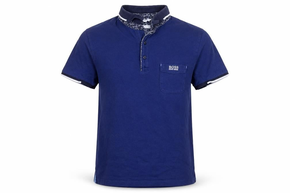Hugo Boss Boys Blue Slim Fit Polo Shirt 14 Years Short Sleeve Collared