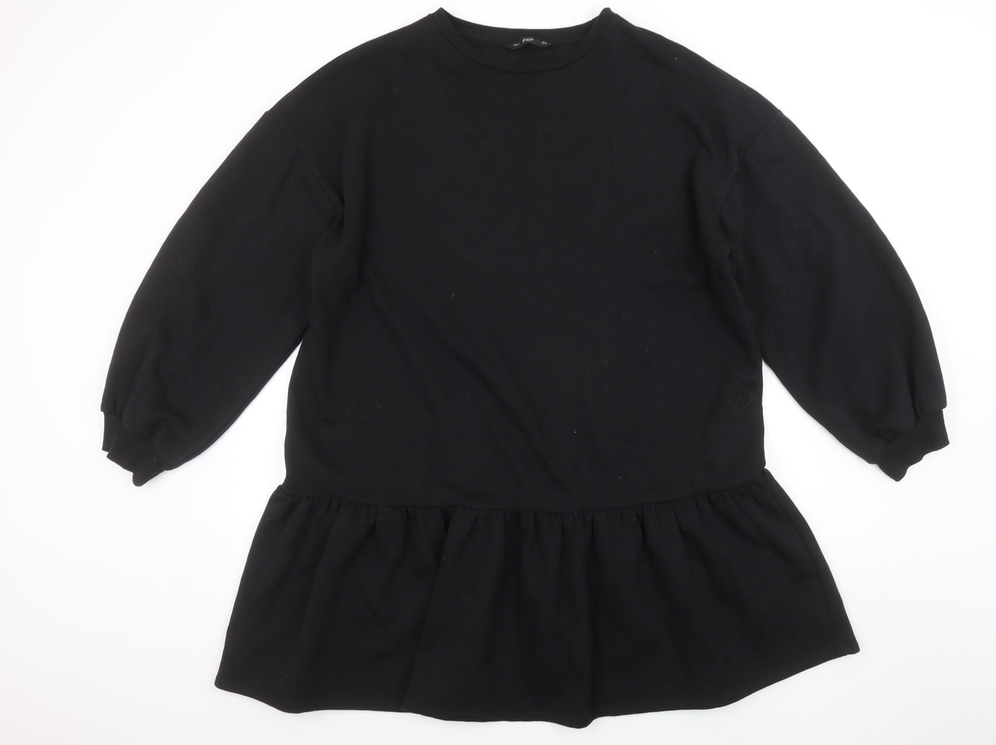 F&F Women Black Size 18 Long Sleeve Tunic Sweatshirt Dress