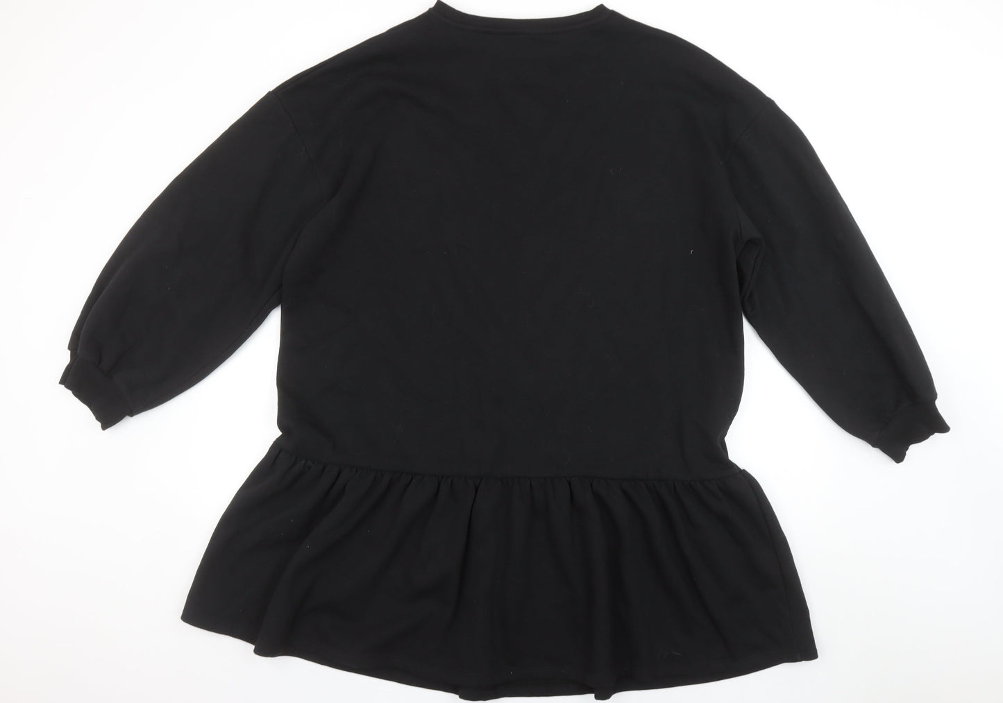 F&F Women Black Size 18 Long Sleeve Tunic Sweatshirt Dress