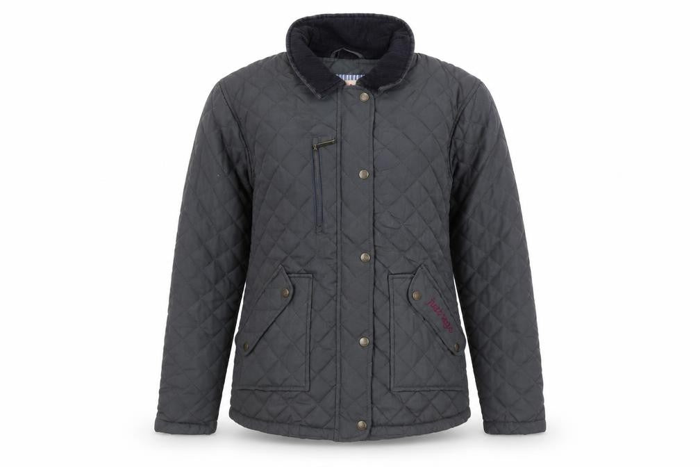 Just Togs Womens Grey Quilted Mid-Length Jacket XS