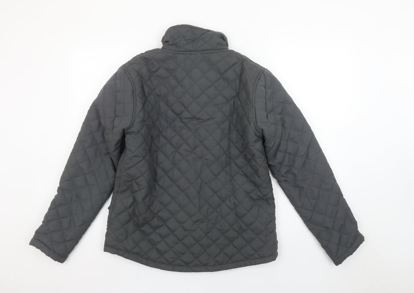 Just Togs Womens Grey Quilted Mid-Length Jacket XS