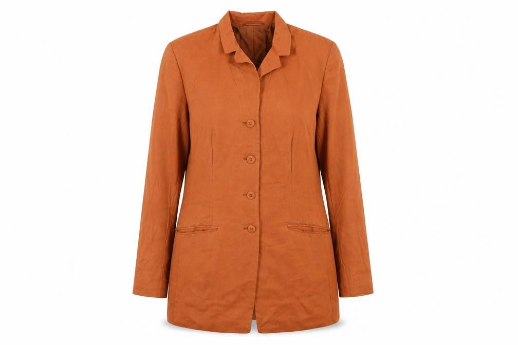 Planet Women's Brown Long Blazer Suit Jacket Size 12 Viscose Blend