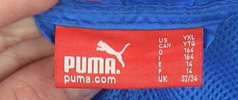 Puma Boys Blue Track Jacket Size 14 Years Lightweight Full Zip Sports Top