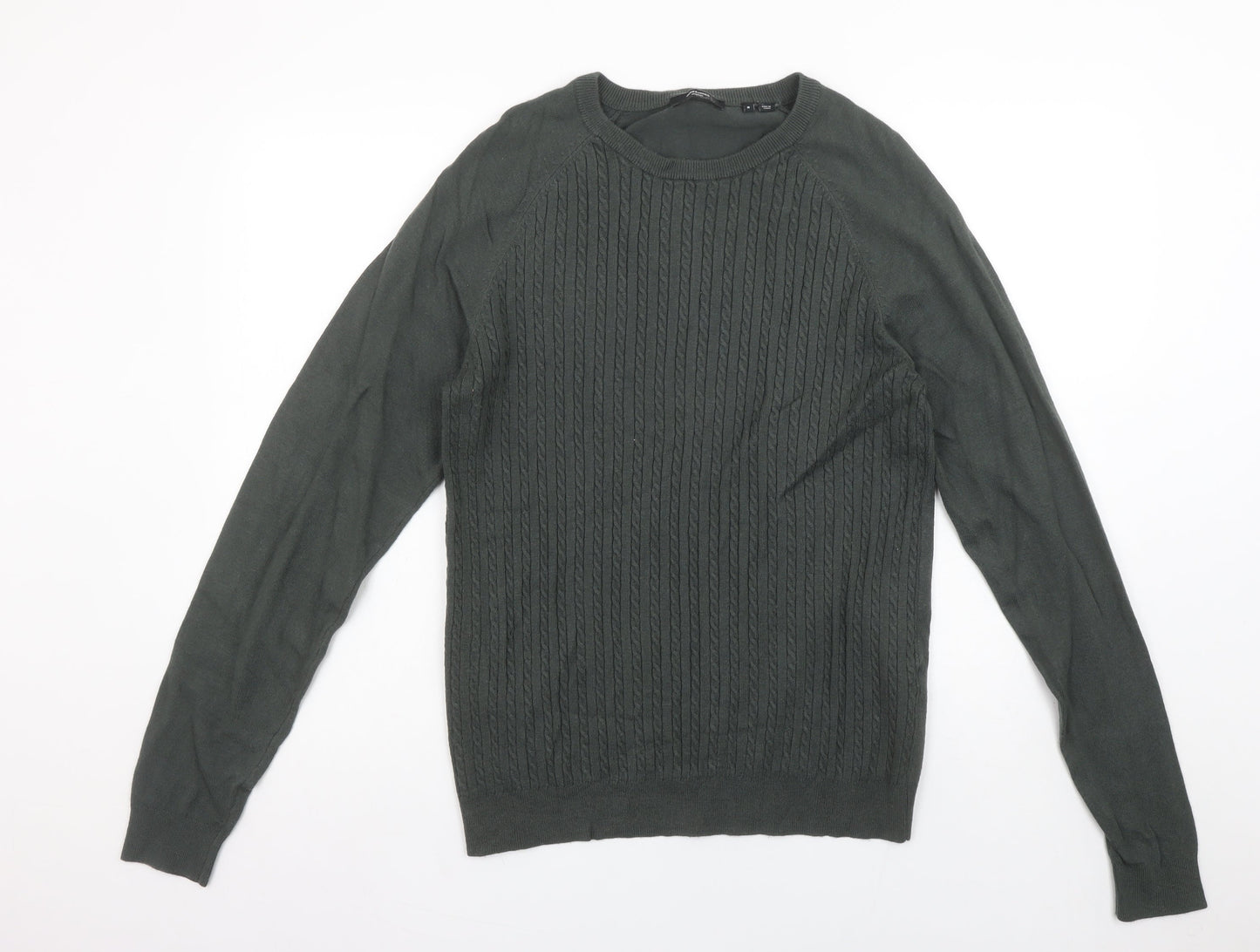 Jack & Jones Men’s Green Cable Knit Crew Neck Jumper Size S