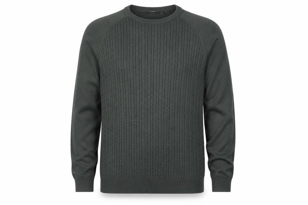 Jack & Jones Men’s Green Cable Knit Crew Neck Jumper Size S