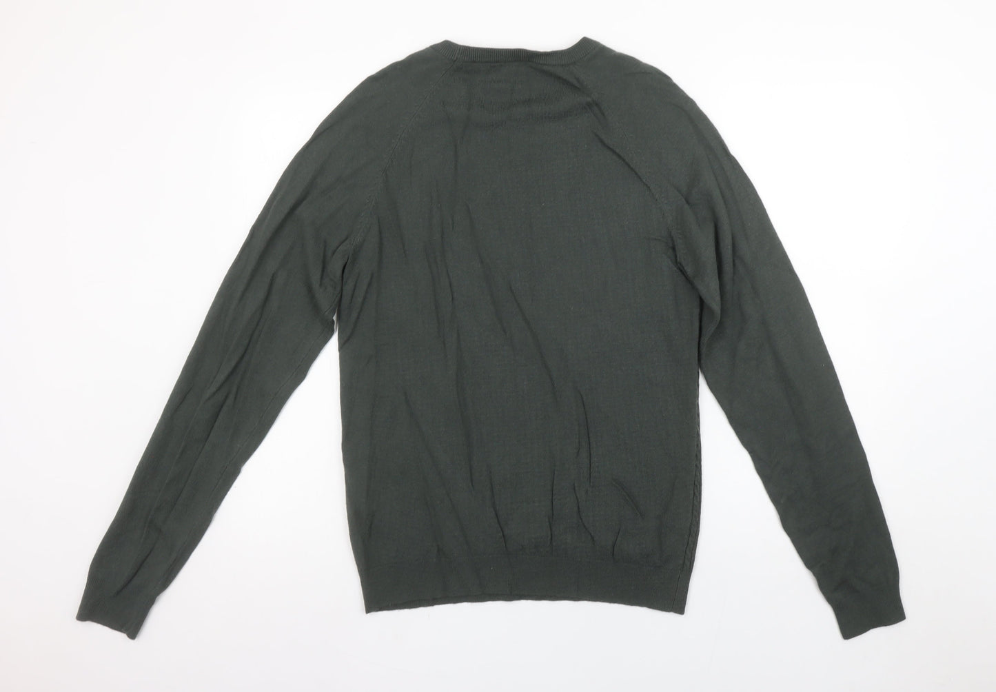 Jack & Jones Men’s Green Cable Knit Crew Neck Jumper Size S