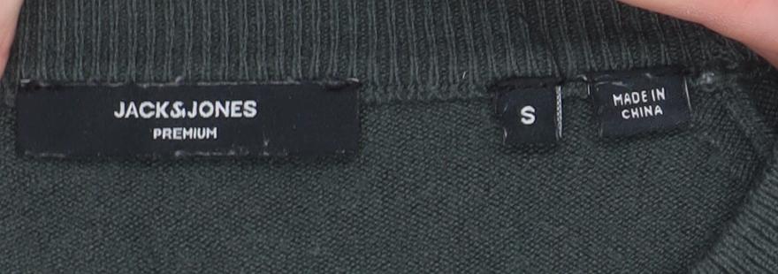 Jack & Jones Men’s Green Cable Knit Crew Neck Jumper Size S