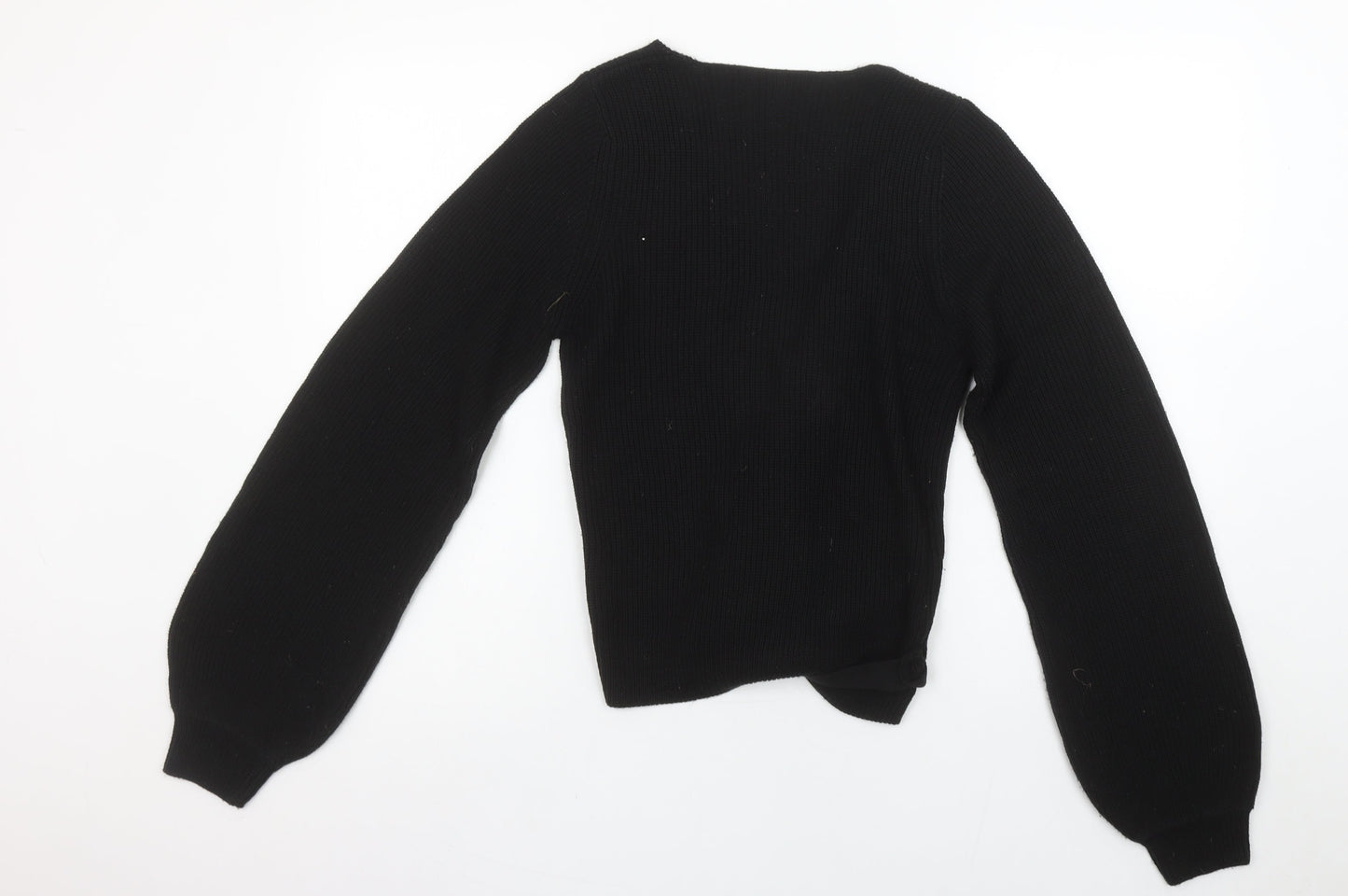 Threadbare Women’s Black Wrap Knit Jumper Size 12 Tall