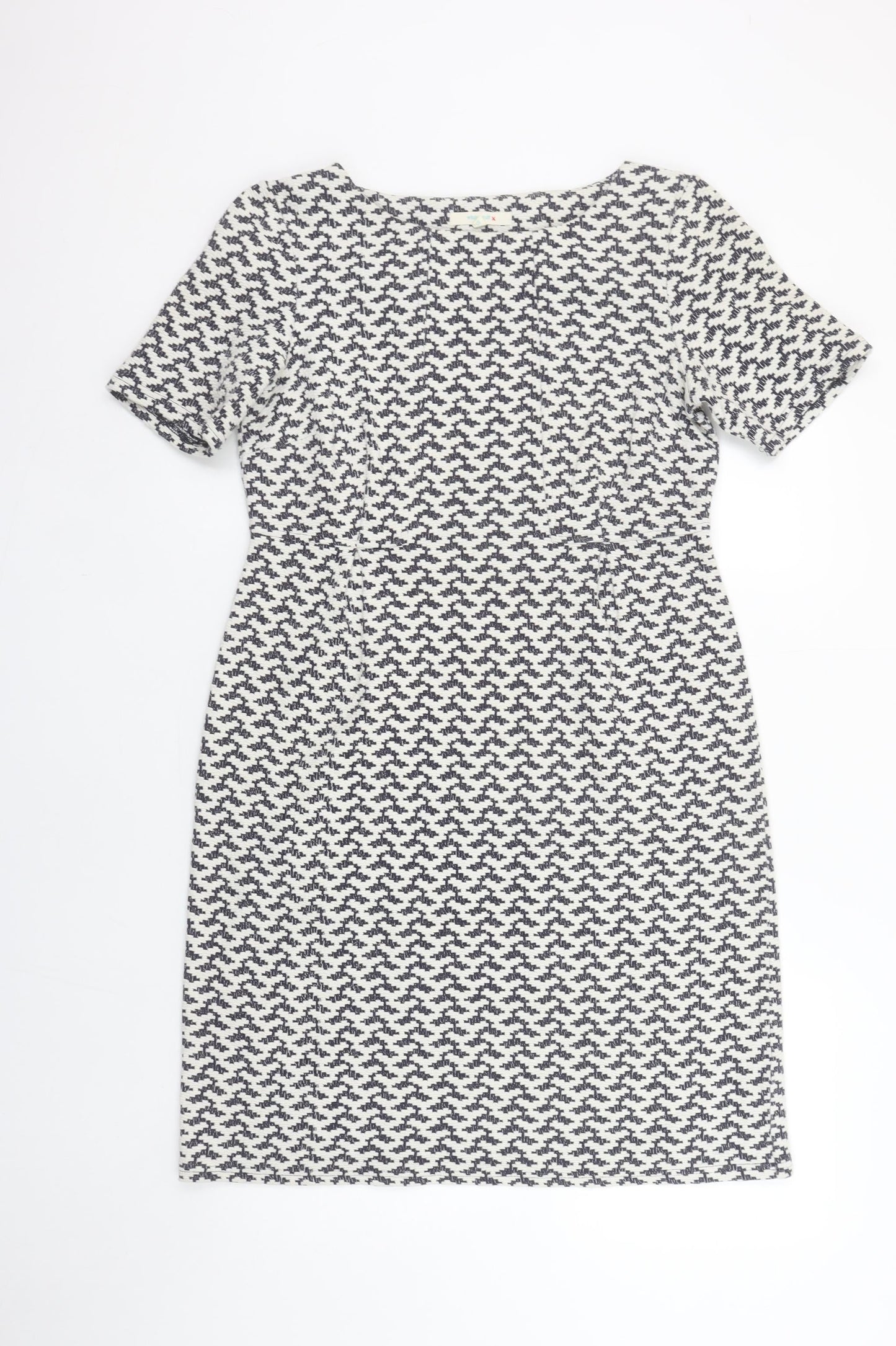 White Stuff Women's Black White Geometric Shift Dress Size 10