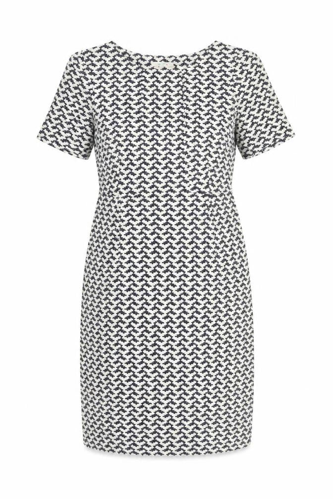 White Stuff Women's Black White Geometric Shift Dress Size 10