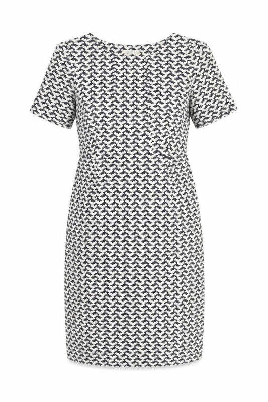 White Stuff Women's Black White Geometric Shift Dress Size 10