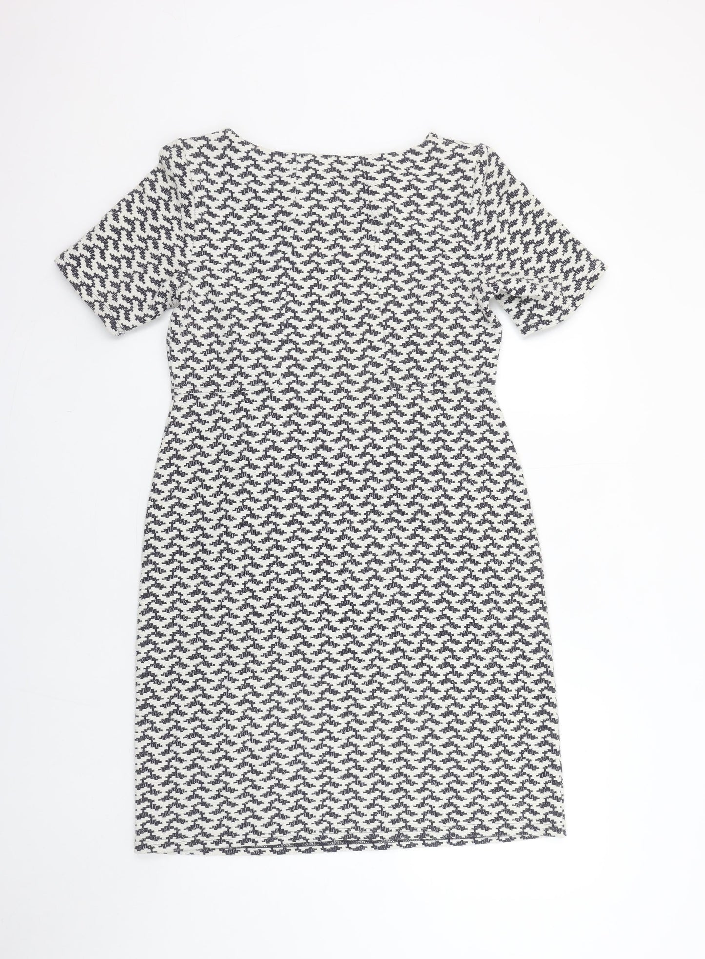 White Stuff Women's Black White Geometric Shift Dress Size 10