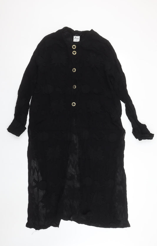 Elinette Design Women’s Black Long Sleeve Tunic Blouse UK 14