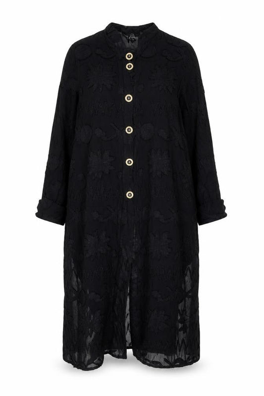 Elinette Design Women’s Black Long Sleeve Tunic Blouse UK 14