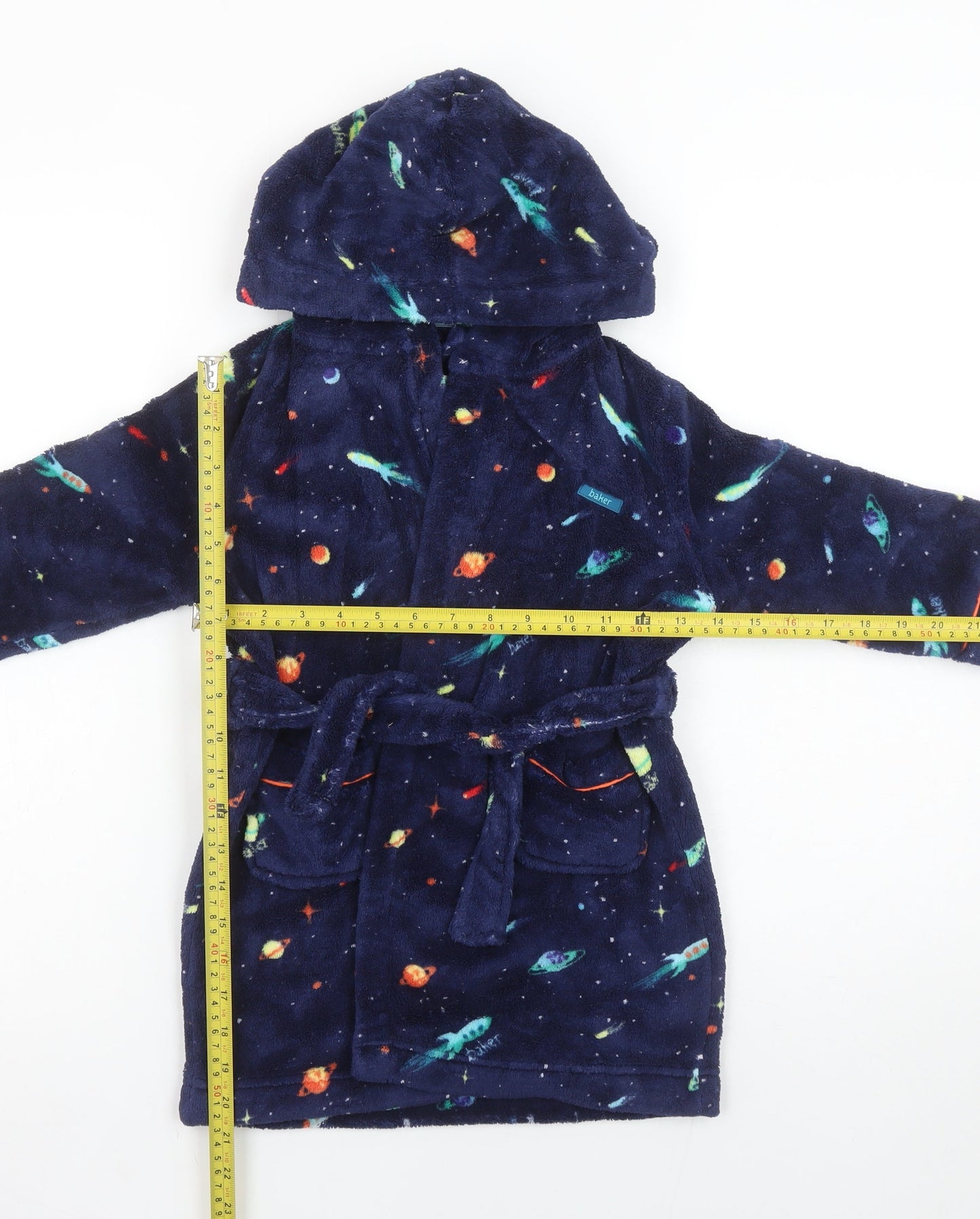 Ted Baker Boys Blue Space Fleece Hooded Robe Age 3-4 Years