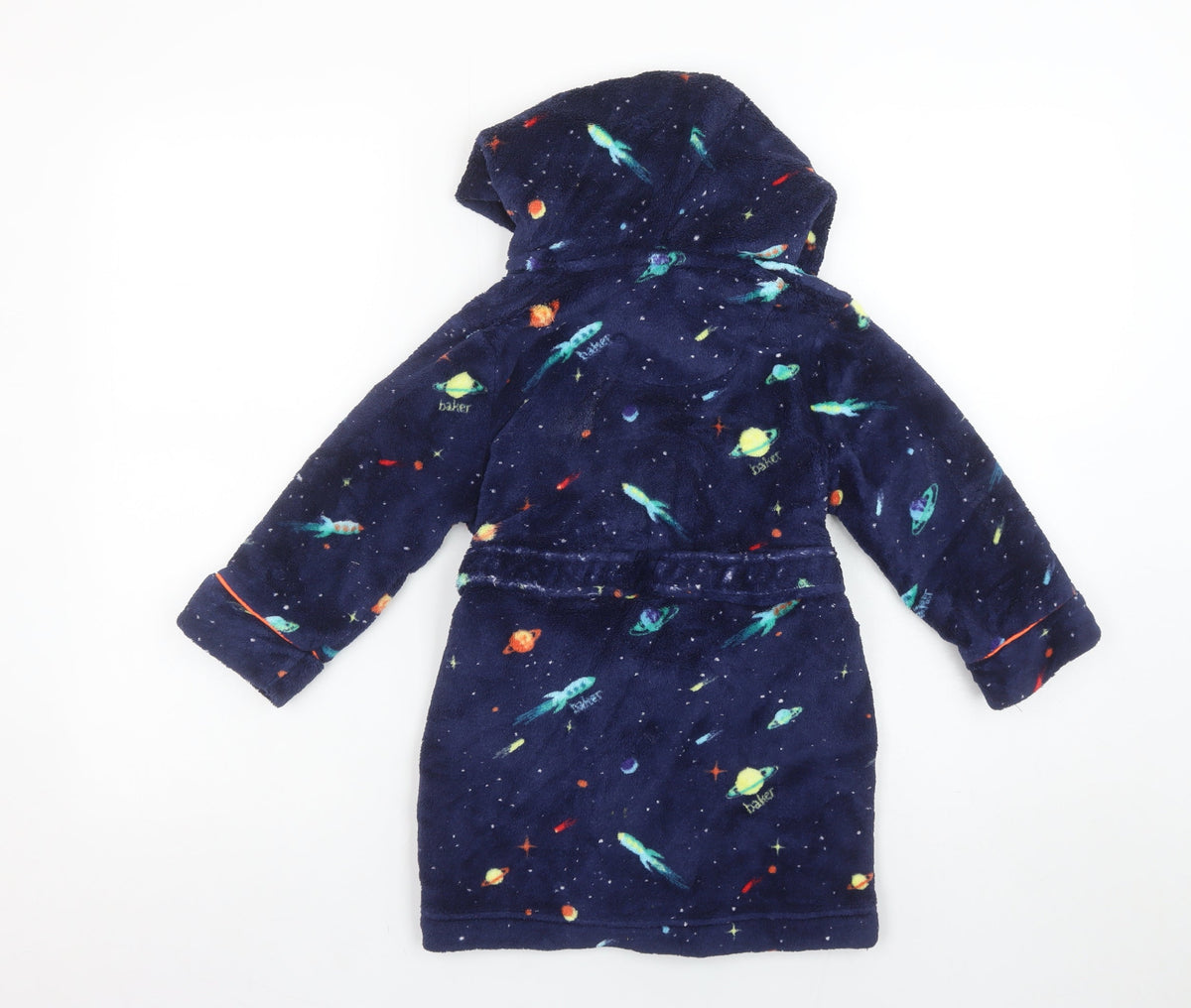 Ted Baker Boys Blue Space Fleece Hooded Robe Age 3-4 Years