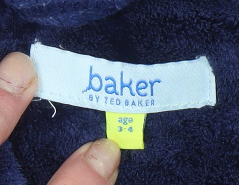 Ted Baker Boys Blue Space Fleece Hooded Robe Age 3-4 Years