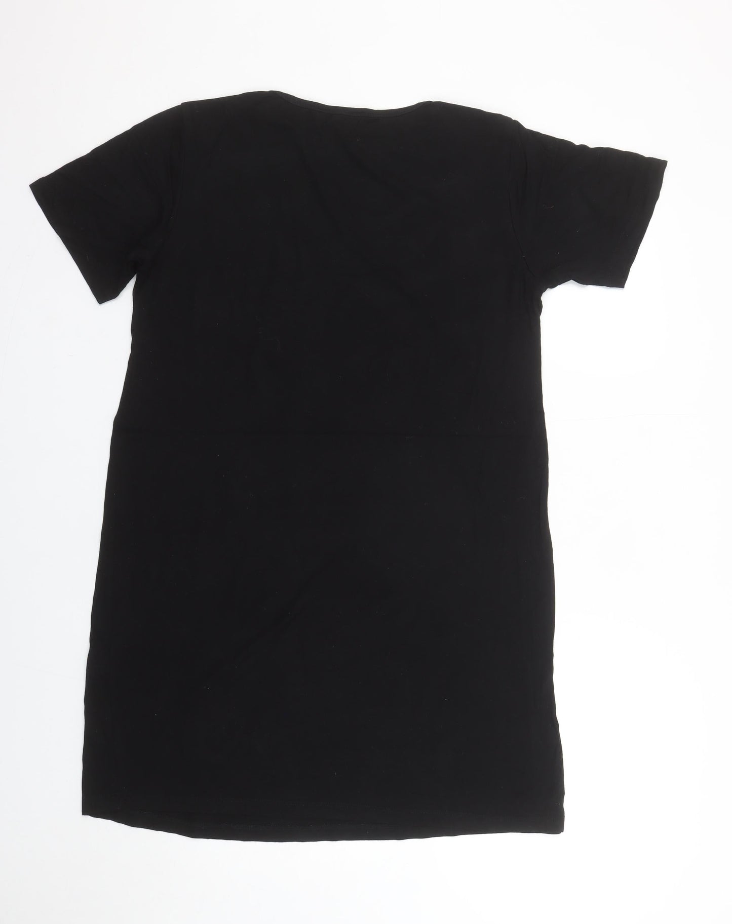 Select Womens Black Size 10 T-Shirt Dress Femme La Mode Print