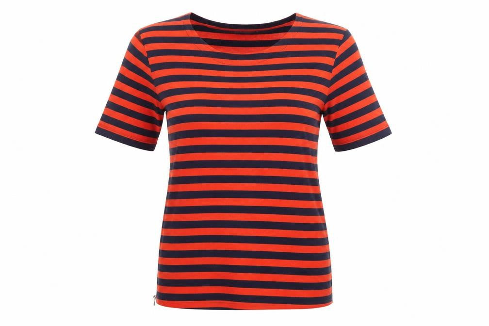 Lacoste Women’s Multicoloured Striped Cotton T-Shirt Size 16