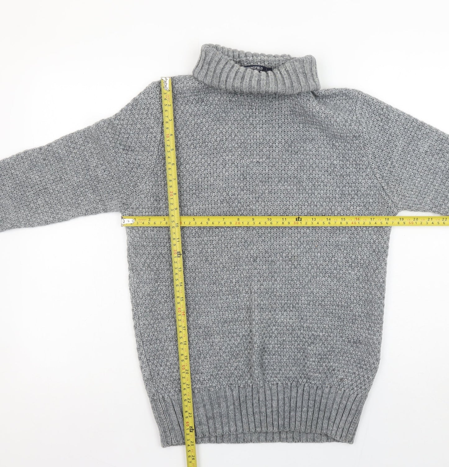 Springfield Women's Grey Roll Neck Knit Jumper Size 12