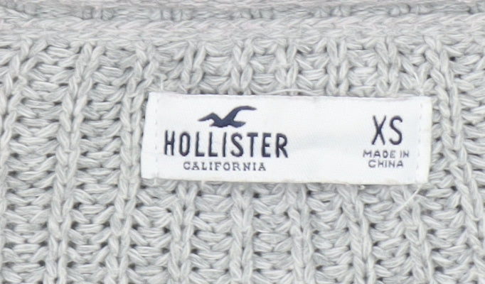 Hollister Women’s Grey Cable-Knit Open Front Cardigan XS