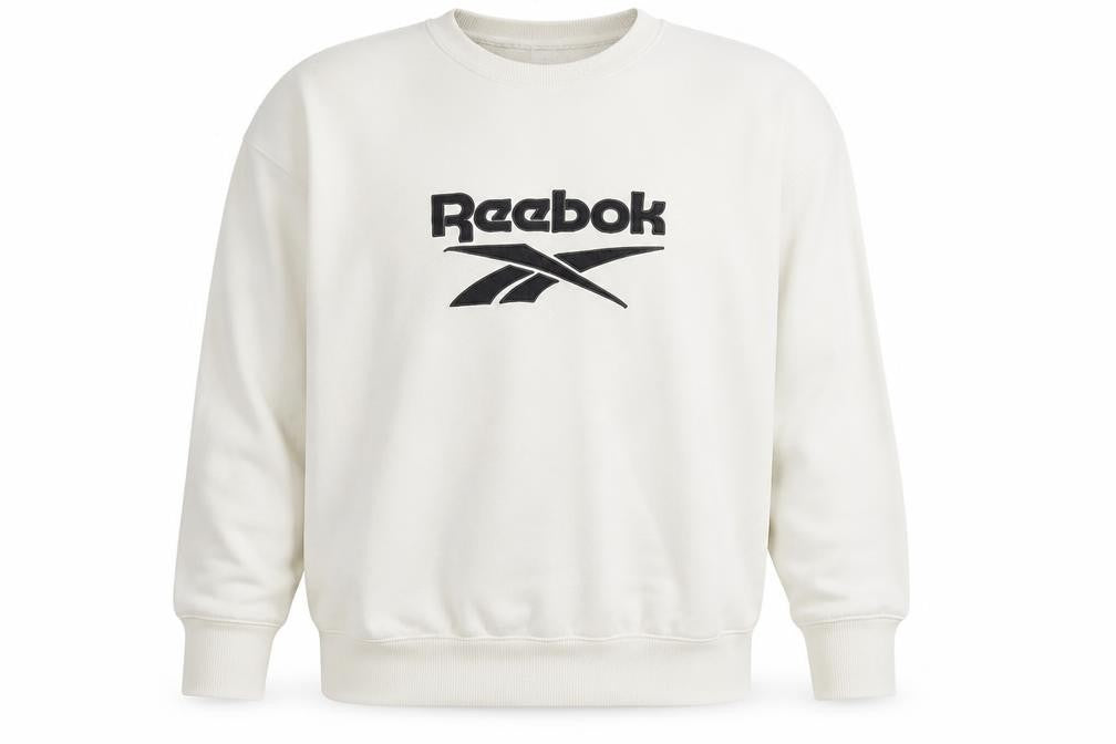 Reebok Men's White Logo Pullover Sweatshirt Size L