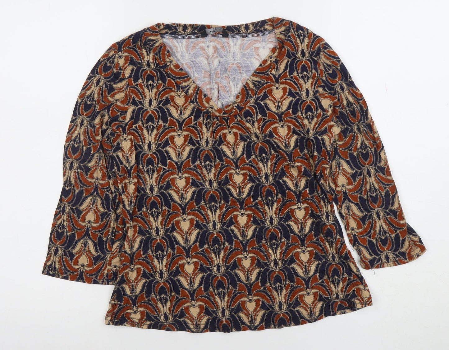 M&Co Women’s Multicoloured Petite V-Neck Tunic Blouse Size 10