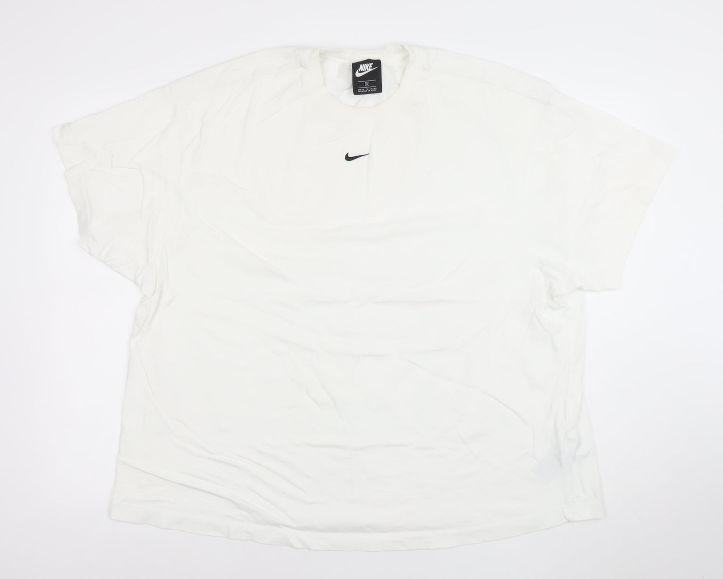 Nike Women’s White 2XL Relaxed Fit Cotton Basic T-Shirt