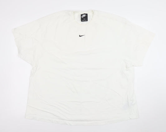 Nike Women’s White 2XL Relaxed Fit Cotton Basic T-Shirt