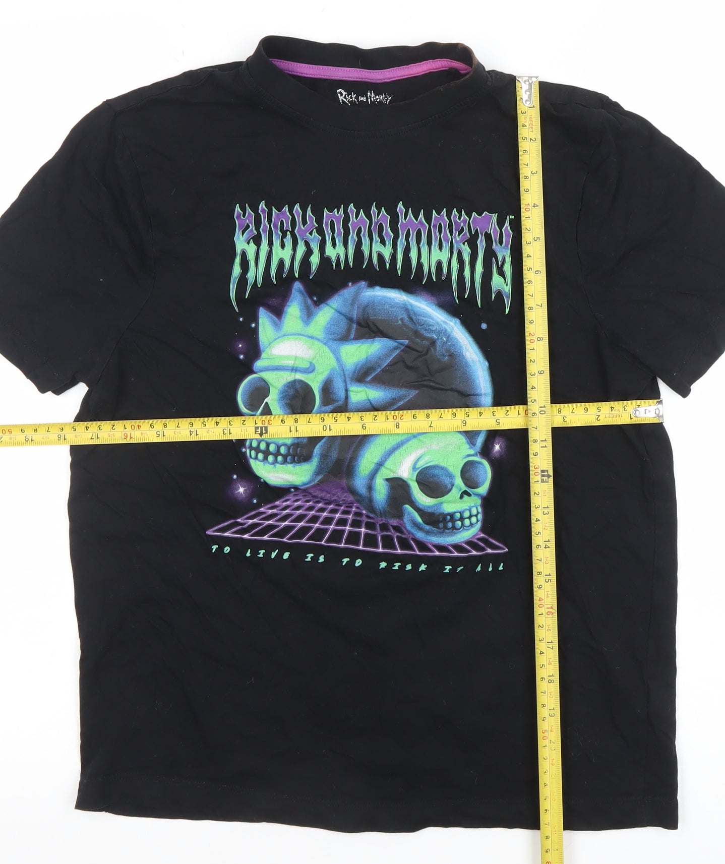 Rick and Morty Black Medium Women's Graphic T-Shirt 100% Cotton Casual