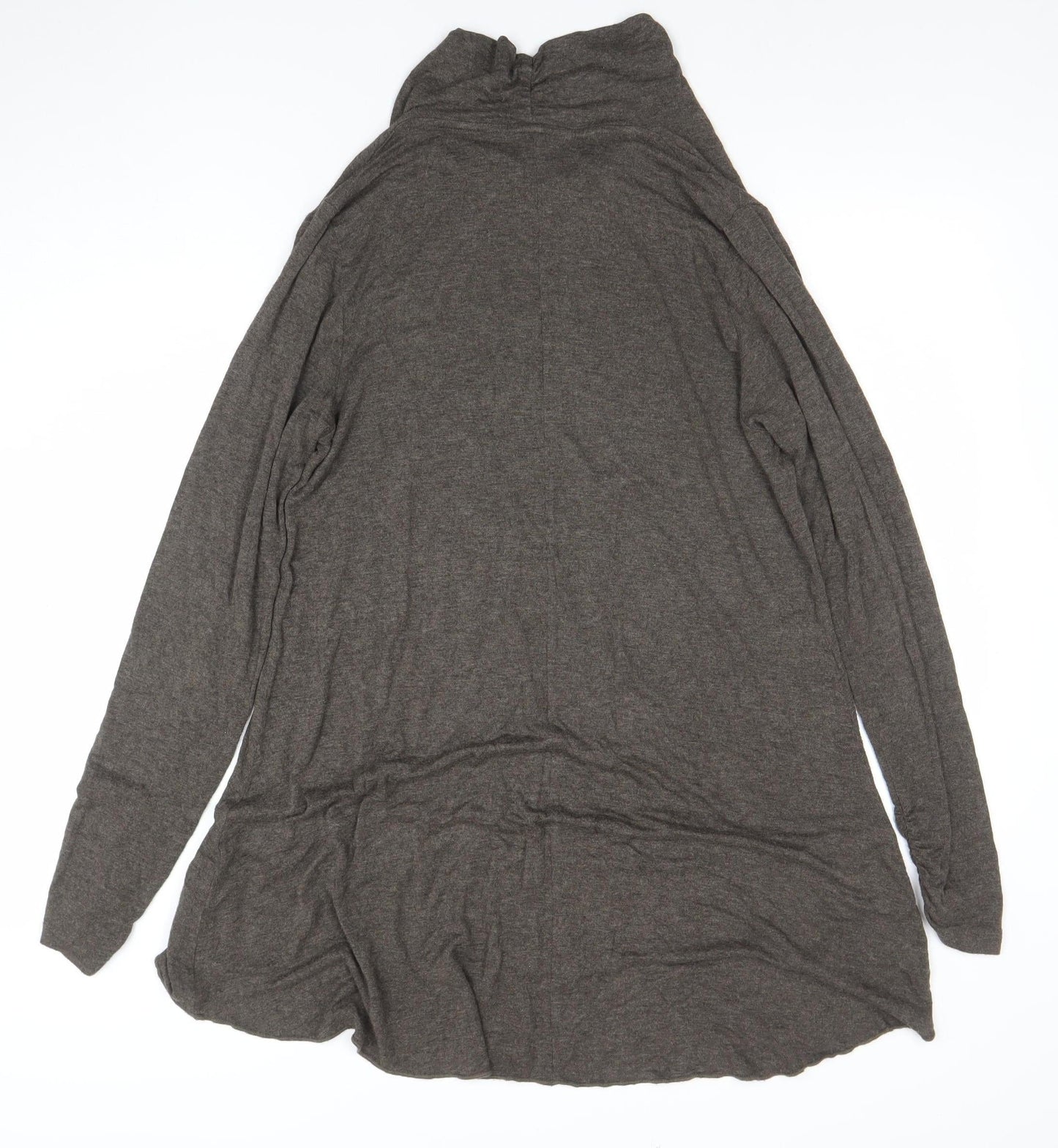 Passport Women Brown Long Sleeve Cowl Neck Tunic Blouse Size 12