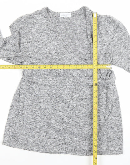 Next Maternity Grey V-Neck Knit Tunic Jumper Womens Size 12