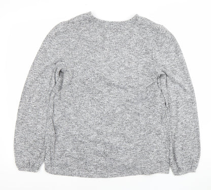 Next Maternity Grey V-Neck Knit Tunic Jumper Womens Size 12