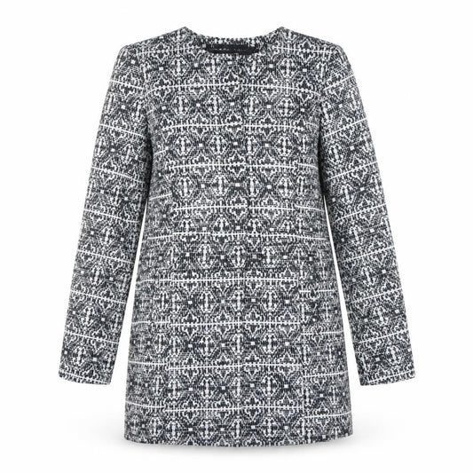 Vero Moda Women Black Geometric Shift Dress Size M Long Sleeve