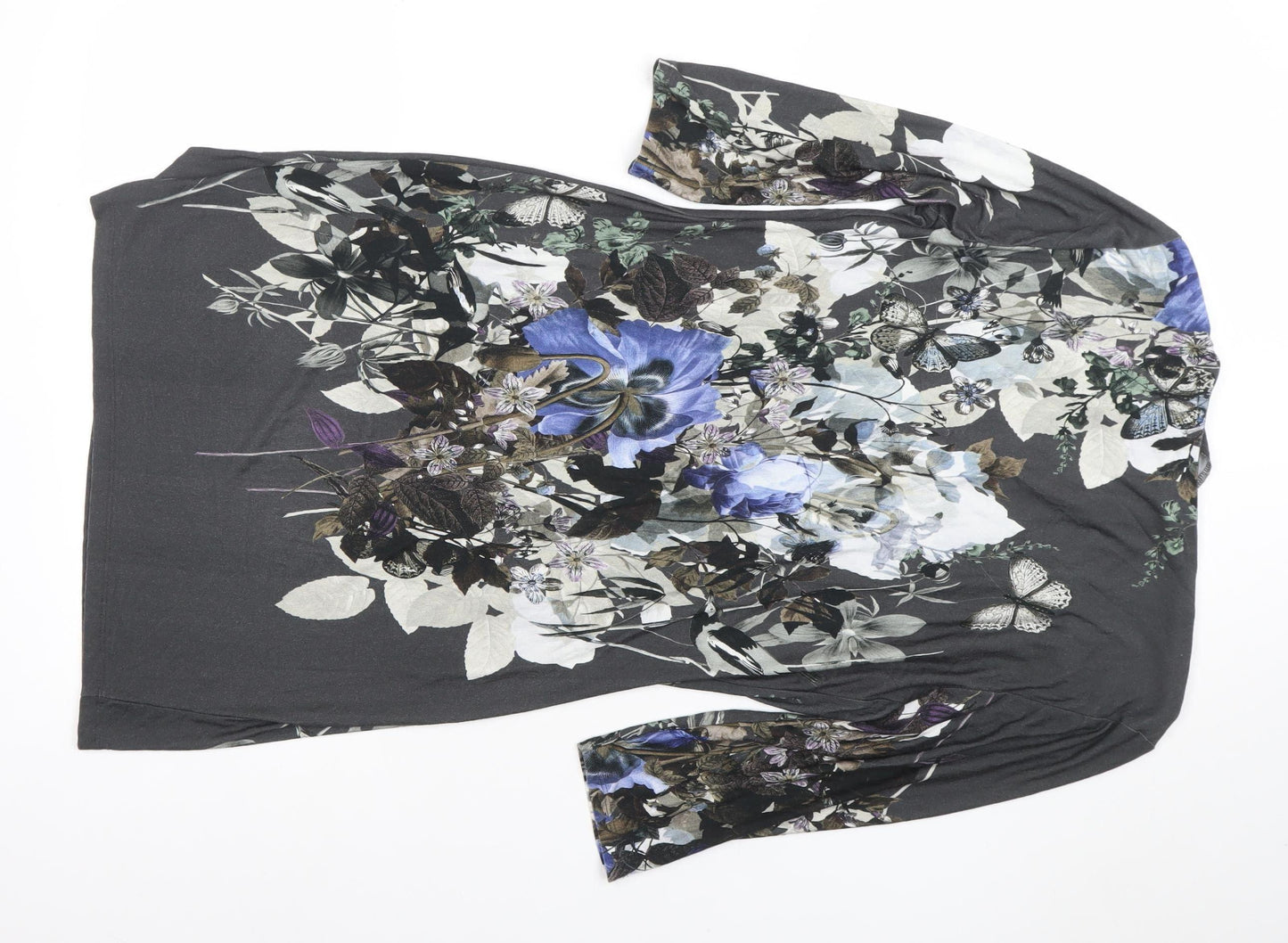 Phase Eight Women’s Black Floral Jersey Shift Dress Size 14
