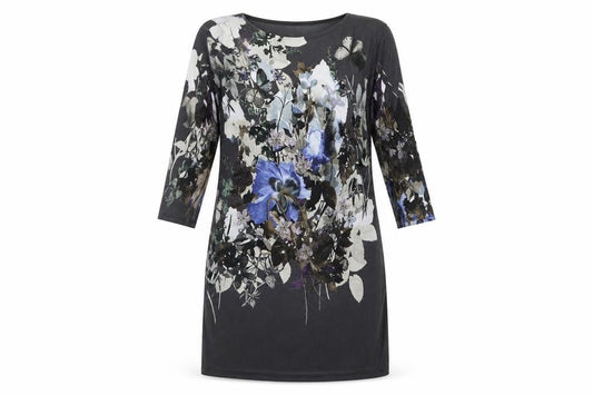 Phase Eight Women’s Black Floral Jersey Shift Dress Size 14