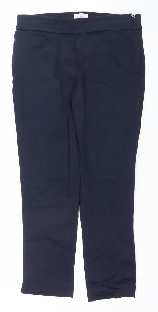 Savida Women's Blue Slim Fit Ankle Zip Jeans Size 12