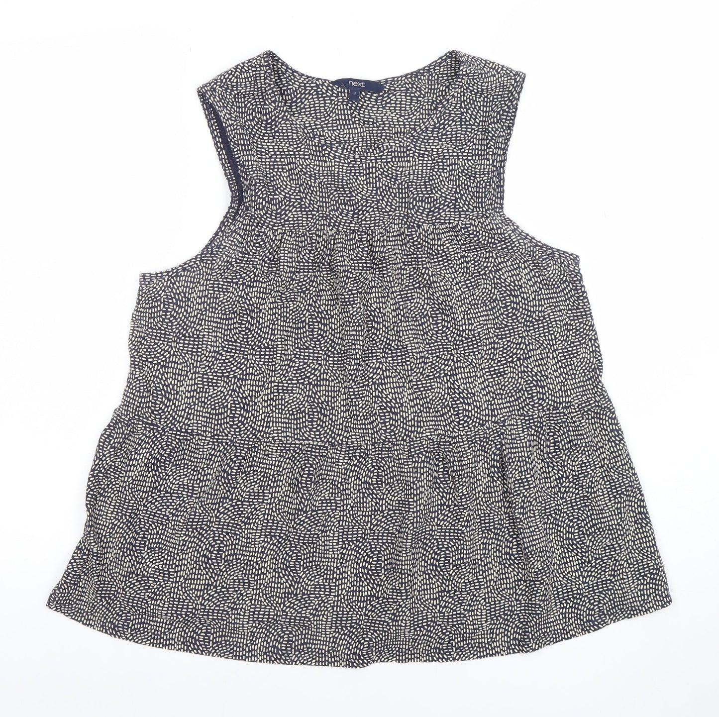 Next Women Blue Geometric Sleeveless Tunic Blouse Size 12