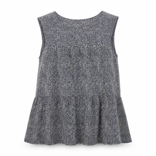 Next Women Blue Geometric Sleeveless Tunic Blouse Size 12