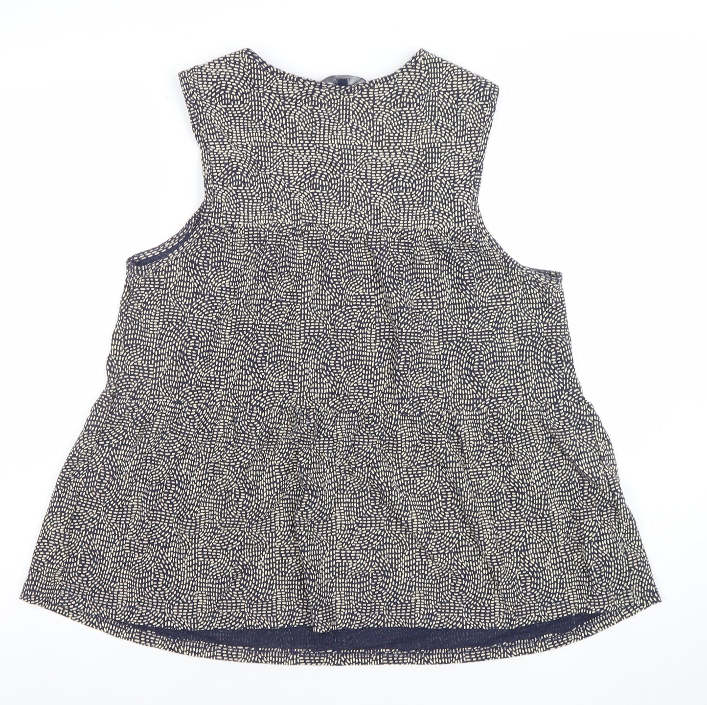 Next Women Blue Geometric Sleeveless Tunic Blouse Size 12