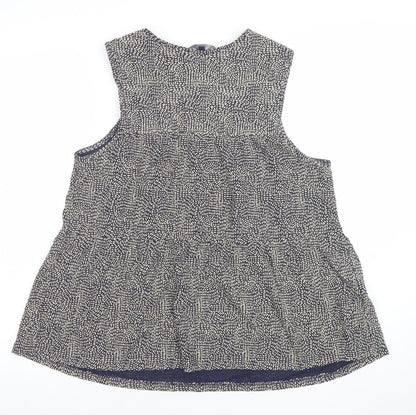 Next Women Blue Geometric Sleeveless Tunic Blouse Size 12