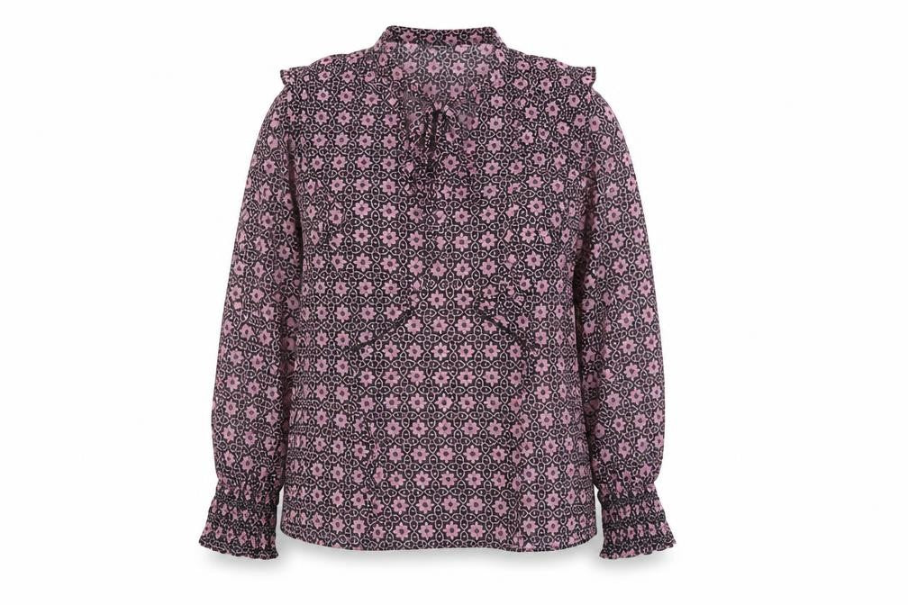 Dunnes Womens Pink Floral Long Sleeve Blouse Size M