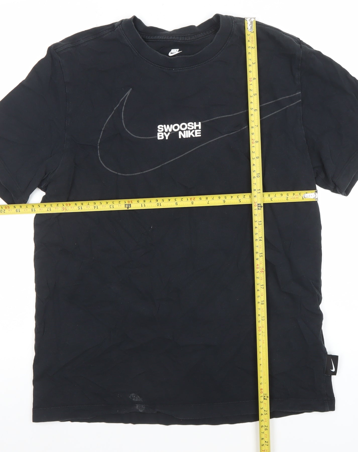 Nike Men Black Cotton Graphic Sports T-Shirt M