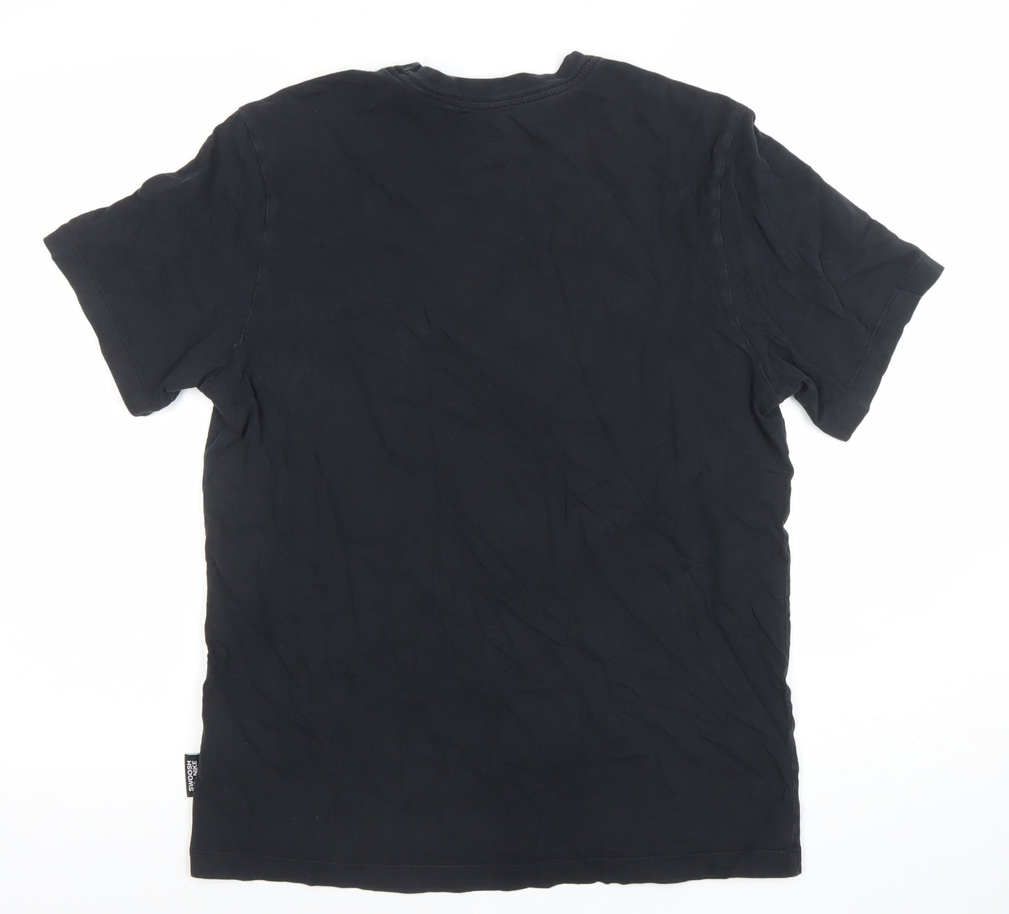 Nike Men Black Cotton Graphic Sports T-Shirt M