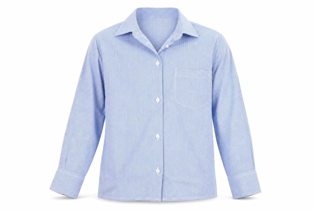 Hunter Boys Blue Check Long Sleeve Button-Up Shirt 30 Inch Classic Fit
